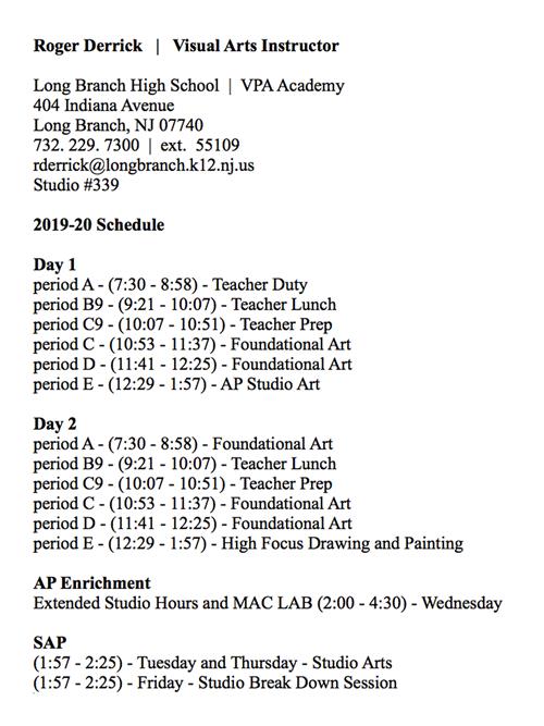 Schedule | Contact Schedule | Contact